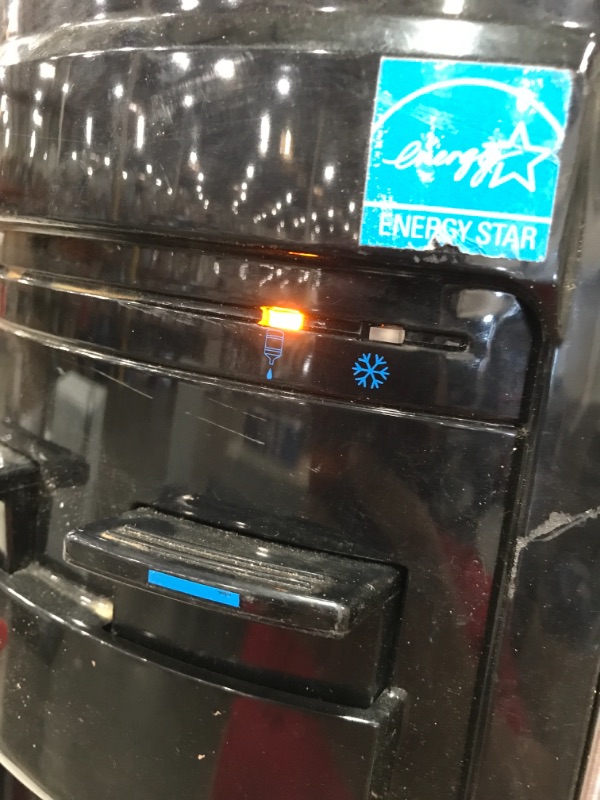 Photo 1 of 3 or 5 Gallon Water Dispenser for Hot, Cold, and Room Temperature in Black and Stainless Steel
