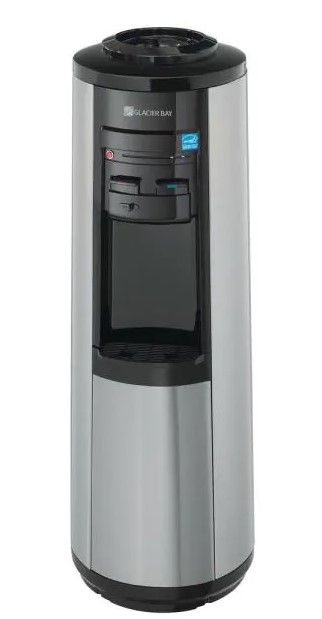 Photo 1 of 3 or 5 Gallon Water Dispenser for Hot, Cold, and Room Temperature in Black and Stainless Steel
