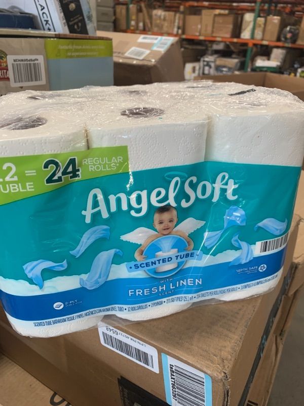 Photo 2 of Angel Soft Bathroom Tissue, 2-Ply, with Fresh Linen Scent, Double Roll - 12 rolls