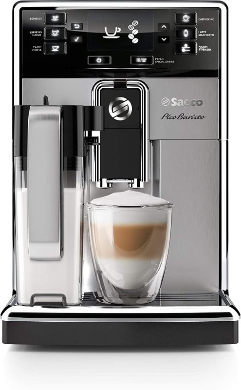 Photo 1 of Saeco PicoBaristo Super Automatic Espresso Machine, 1.8 L, Stainless Steel, HD8927/47
