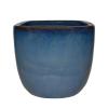 Photo 3 of 11.5 in. Blue Lagos Ceramic Planter
