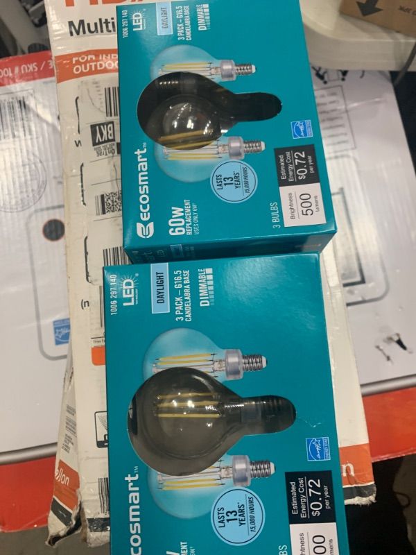 Photo 1 of 60-Watt Equivalent G16.5 ENERGY STAR and CEC Title 20 Dimmable Filament LED Light Bulb Soft White ( 2 3-Packs)