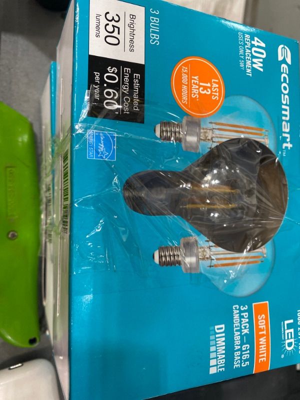 Photo 1 of 40-Watt Equivalent G16.5 ENERGY STAR and CEC Title 20 Dimmable Filament LED Light Bulb Daylight ( 2 3-Packs)
