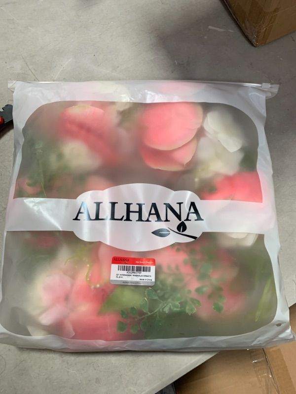 View 2 of ALLHANA Red Hydrangea Peony Wreath for Front Door, 20-22 Inch Artificial Spring Green Leaves Summer White Pink Magnolia Wreaths for All Seasons Farmhouse Home