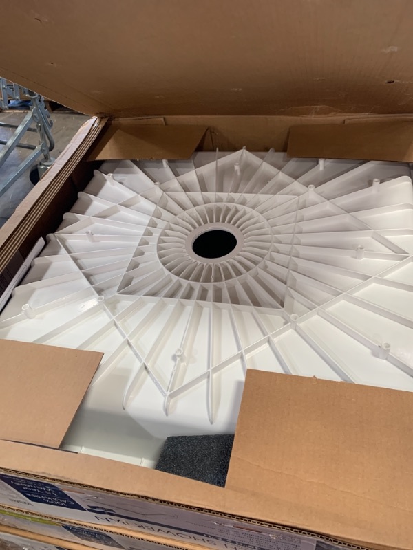 Photo 1 of A2 32 in. x 32 in. Single Threshold Center Drain Shower Base in White