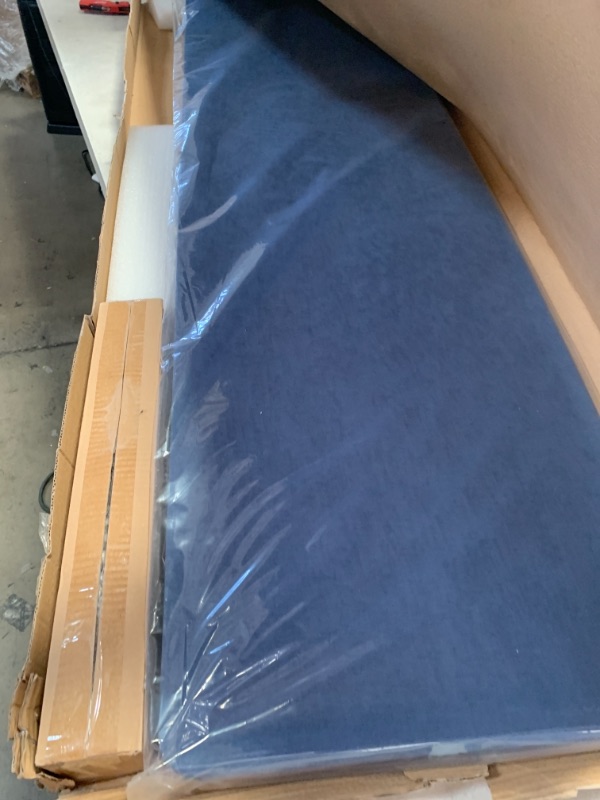 Photo 2 of VaRoom Acoustic Partition, Sound Absorbing Desk Divider – 60” L x 21" H Privacy Desk Mounted Cubicle Panel, Cobalt Blue
