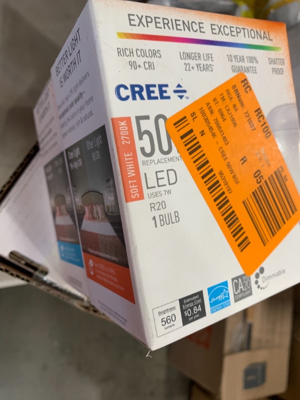 Photo 1 of 50W Equivalent Soft White (2700K) R20 Dimmable Exceptional Light Quality LED Light Bulb
AS IS 2PKS 