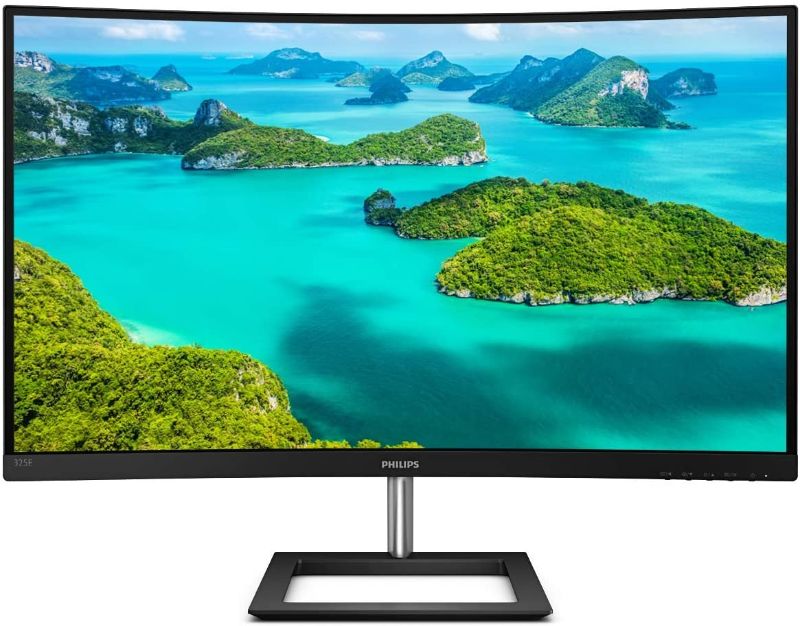 Photo 1 of Philips 325E1C 32" Surper-Curved Frameless Monitor, Quad HD 2K, 123% sRGB, 75Hz FreeSync, VESA, 4Yr Advance Replacement Warranty, Black/Silver
