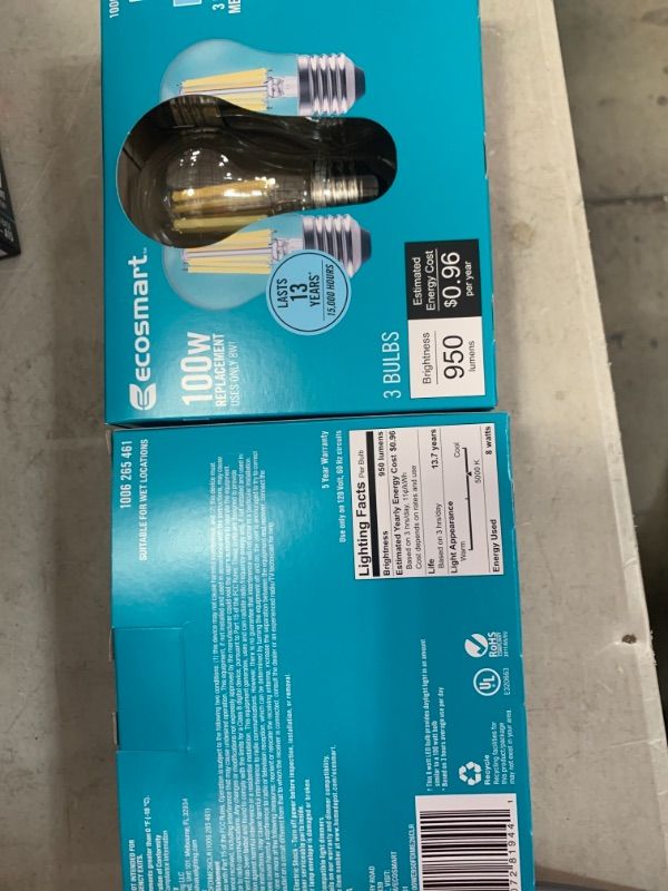 Photo 2 of 100-Watt Equivalent G25 Dimmable Globe Clear Glass Filament LED Vintage Edison Light Bulb Daylight (2 3-Packs)
