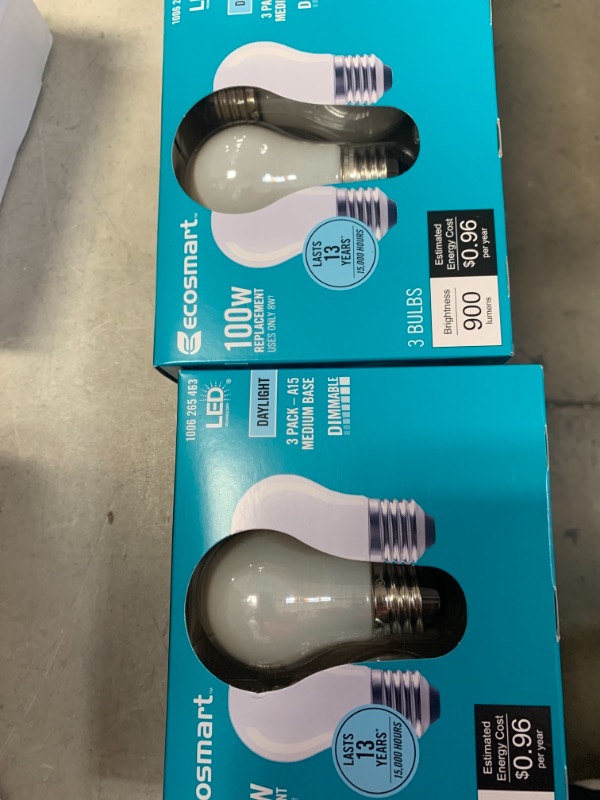 Photo 2 of 100-Watt Equivalent A15 Dimmable Appliance Fan Frosted Glass Filament LED Vintage Edison Light Bulb Daylight (2 3-Packs)
