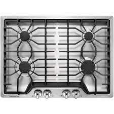 Photo 1 of 30 in. Gas Cooktop in Stainless Steel with 4 Burners
