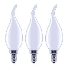 Photo 1 of 60-Watt Equivalent B11 Dimmable Flame Bent Tip Frosted Glass Filament LED Vintage Edison Light Bulb Bright White(4 3-Packs)
