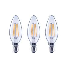 Photo 1 of 40-Watt Equivalent B11 Non-Dimmable Clear Glass Filament Vintage Edison LED Light Bulb Daylight (2 8-Packs)
