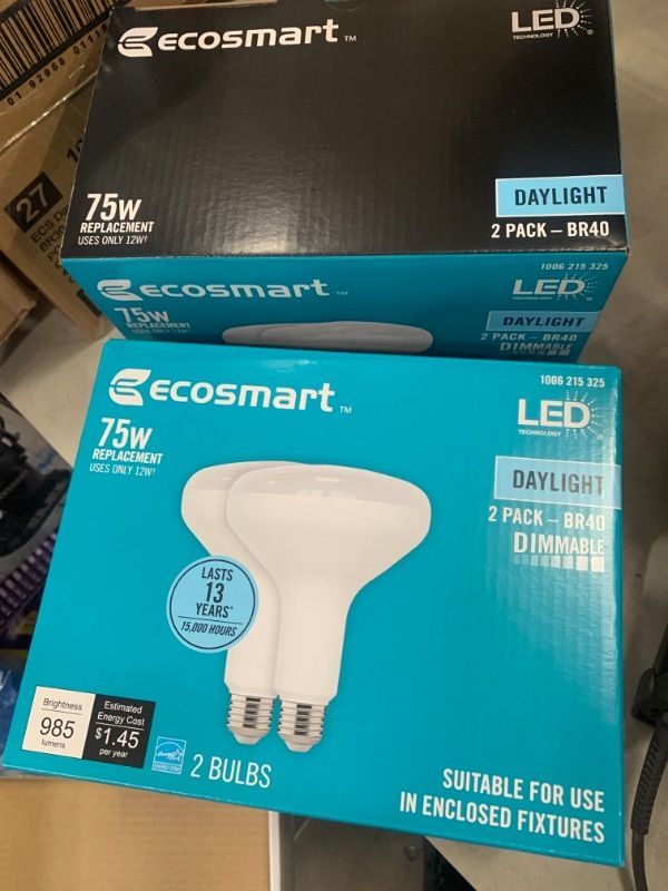 Photo 2 of 75-Watt Equivalent BR40 Dimmable ENERGY STAR LED Light Bulb Daylight 5000K (2 2-Packs)
