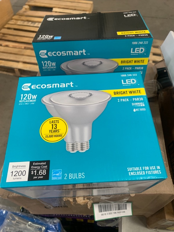 Photo 2 of 120-Watt Equivalent PAR38 Dimmable ENERGY STAR Flood LED Light Bulb Bright White (2 2-Packs)
