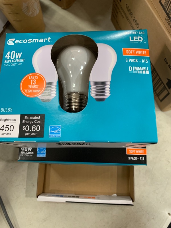 Photo 2 of 40-Watt Equivalent A15 Dimmable ENERGY STAR Frosted Glass Deco Filament LED Vintage Edison Light Bulb Soft White(3-Pack)
