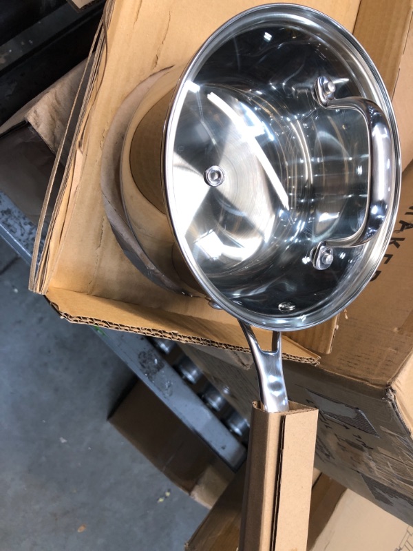Photo 1 of Amazon Basics Stainless Steel Sauce Pan with Lid, 2.5-Quart
