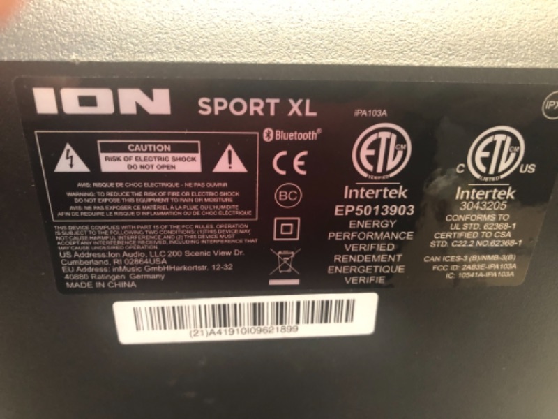 Photo 3 of ION Audio Sport XL Wireless Water Resistant Speaker System SPORTXLMK2XUS (Renewed)
