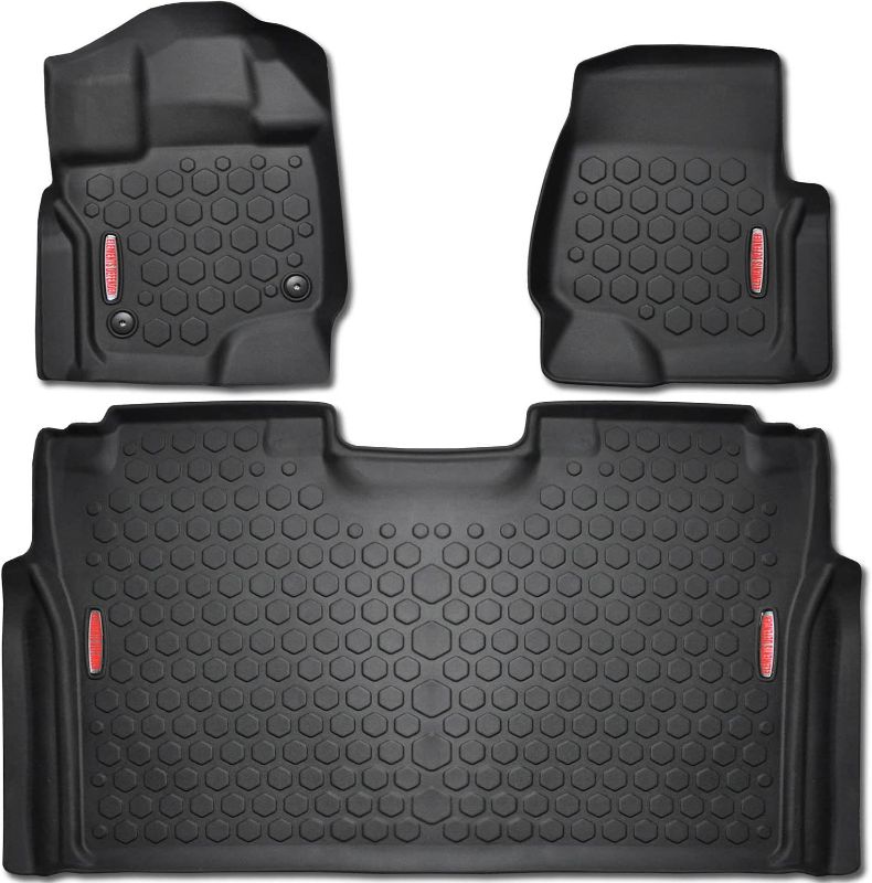 Photo 1 of 2015 - 2017 Ford F-150 Floor Mats (FRONT & REAR LINERS - 100% WEATHER RESISTANT) Fits Crew Cab F150 Trucks in 2015,2016 & 2017 Models - Guaranteed per
