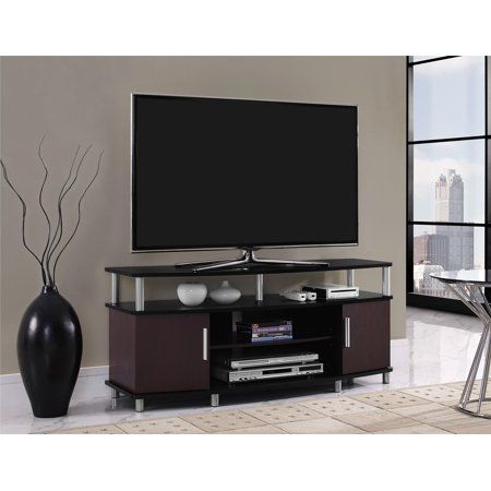 Photo 1 of Ameriwood? Home Carsons Media Stand for TVs up to 50", Cherry/Black
