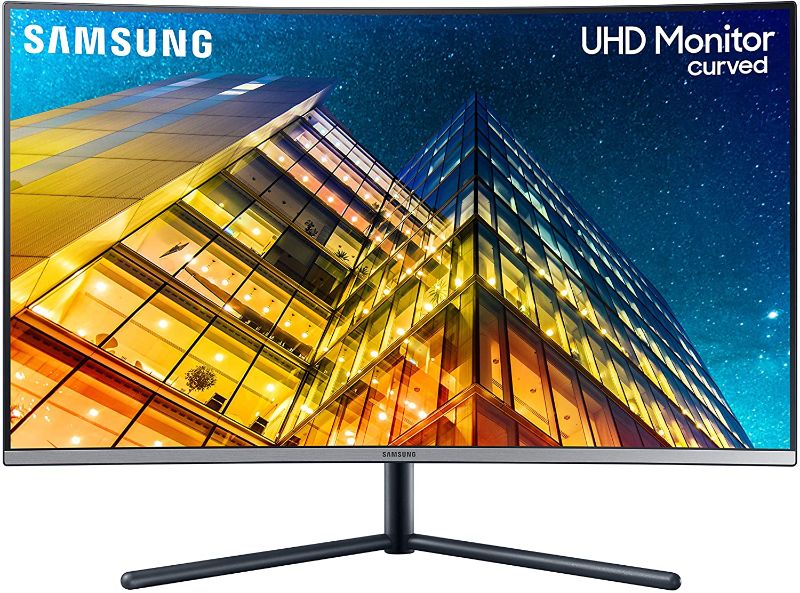 Photo 1 of SAMSUNG UR59 Series 32-Inch 4K UHD (3840x2160) Computer Monitor, Curved, HDMI, Display Port, 3-sided border-less, Eye Saver Mode (LU32R590CWNXZA)
