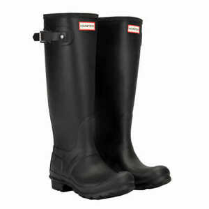 Photo 1 of HUNTER Ladies' Original Tall Matte Rain Boot in Black, 8
