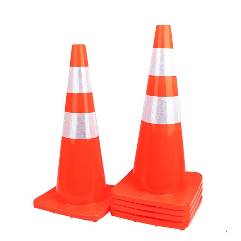 Photo 1 of [ 12 Pack ] 28" Traffic Cones Plastic Road Cone PVC Safety Road Parking Cones Weighted Hazard Cones Construction Cones Orange Parking Barrier Safety Cones Field Marker Cones Safety Cones (12)
