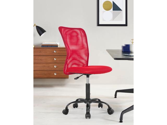 Photo 1 of Home Office Chair Ergonomic Desk Chair Mesh Computer Chair with Lumbar Support Rolling Swivel Adjustable Mid Back Task Chair for Girls(Red)
