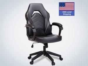 Photo 1 of Gaming Chair, Racing Style Computer Desk Chair Padded Armrests Ergonomic Lumbar Support Adjustable Height,Grey
