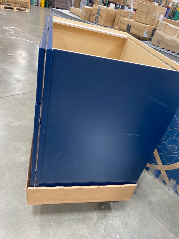 Photo 4 of Blue Painted Plywood Shaker Stock Assembled Sink Base Kitchen Cabinet Soft Close Doors (36 in. W x 24 in. D)
