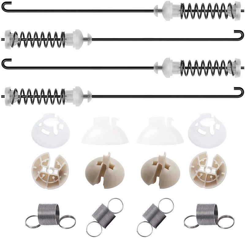 Photo 1 of [UPGRADE]W10780048 Washing Machine Suspension Rods(4 Packs)+W10400895 Suspension Springs(4 Packs),Washer Suspension Rod Assembly Compatible with Whirlpool Kenmore Amana Maytag WTW4800XQ2 WTW4800XQ4
