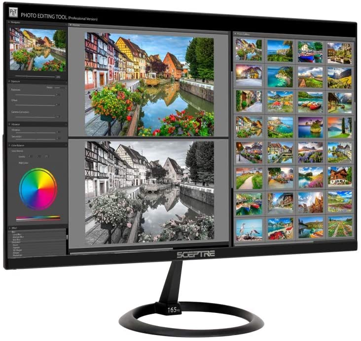 Photo 1 of Sceptre 25" 165Hz 144Hz 1ms Pro Slim LED Monitor AMD Freesync 2X HDMI 1X DisplayPort Build-In Speakers, Metal Black 2019 (E258B-1658A)
