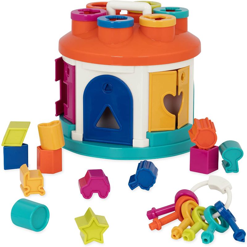 Photo 1 of Battat – Shape Sorter House – Color and Shape Sorting Toy with 6 Keys and 12 Shapes for Toddlers 2 years + (14-Pcs)
