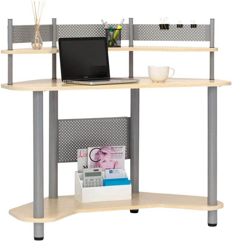 Photo 1 of Calico Designs Study Corner Desk, Silver with Maple
