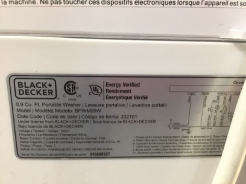 Photo 3 of BLACK & DECKER BPWM09W Portable Washer
