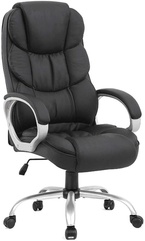 Photo 1 of Ergonomic Office Chair Desk Chair Computer Chair with Lumbar Support Arms Executive Rolling Swivel PU Leather Task Chair for Women Adults, Black
