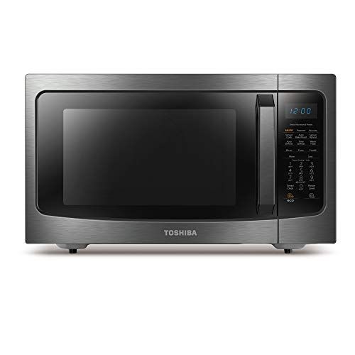 Photo 1 of Toshiba ML-EC42P Microwave Oven with Healthy Air Fry, Smart Sensor, Easy-to-Clean Interior and ECO Mode, 1.5 Cu.ft, Black Stainless Steel