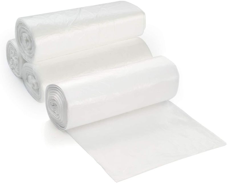 Photo 1 of 7-10 Gallon Clear Garbage Can Liners, 500 Count - Small - Medium Trash Can Liners - High Density, Thin, Lightweight,  - For Office, Home, Hospital Wastebaskets - 6 Coreless Rolls
