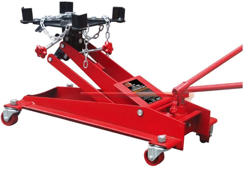 Photo 1 of BIG RED TR4076 Torin Hydraulic Roll-Under Transmission Service/Floor Jack: 1/2 Ton (1,000 lb) Capacity, Red
