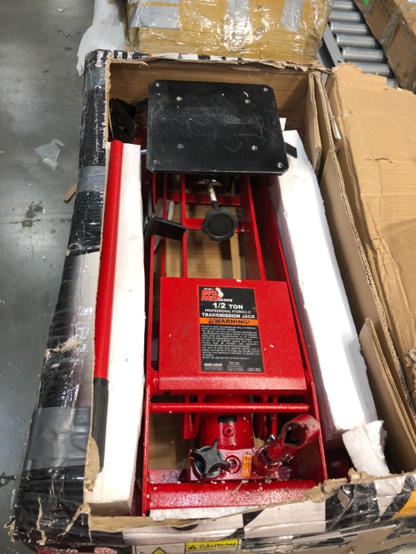 Photo 3 of BIG RED TR4076 Torin Hydraulic Roll-Under Transmission Service/Floor Jack: 1/2 Ton (1,000 lb) Capacity, Red
