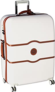 Photo 1 of (MISSING KEYS) 
DELSEY Paris Chatelet Hardside Luggage with Spinner Wheels, Champagne White, Checked-Large 28 Inch, with Brake
