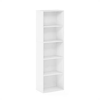 Photo 1 of (DAMAGED CORNERS) 
Furinno 5-Tier Reversible Color Open Shelf Bookcase , White
