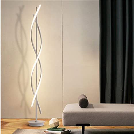 Photo 1 of (scratch damages) 
ELINKUME Dimmable Floor Lamp LED White Spiral Standing Lamp 30W Adjustble Light Modern Creative Unique Style Perfect for Indoor Decoration Lighting/Living Room Lamp
