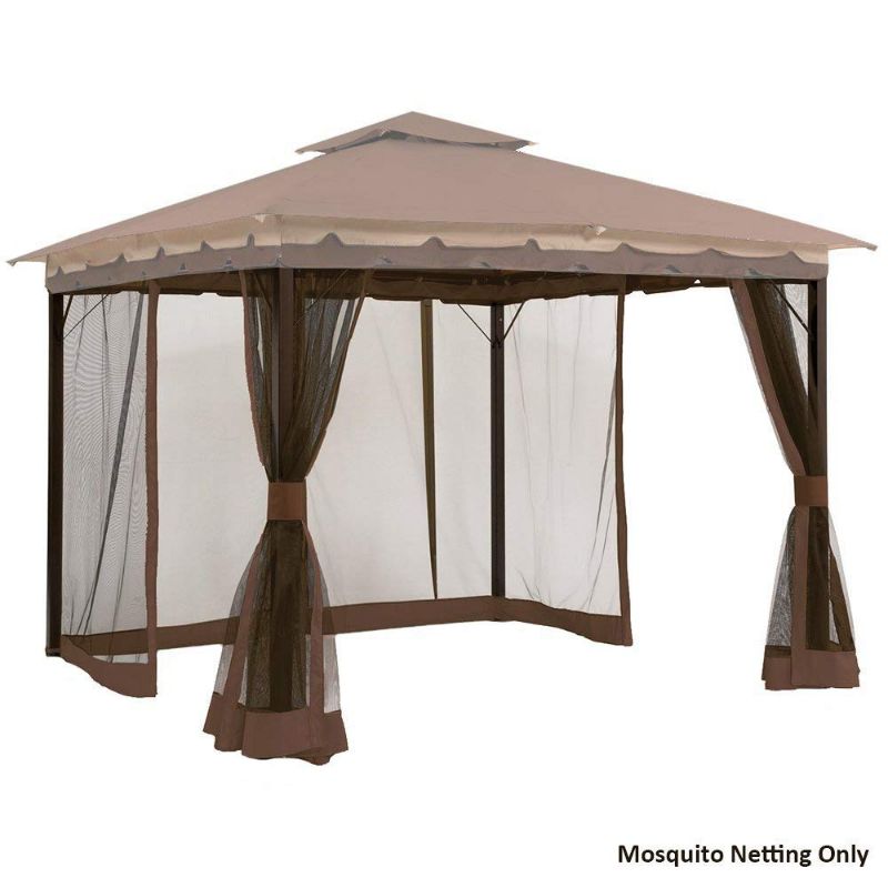 Photo 1 of 10' x 10' Mosquito Netting Panels for Gazebo Canopy, Brown