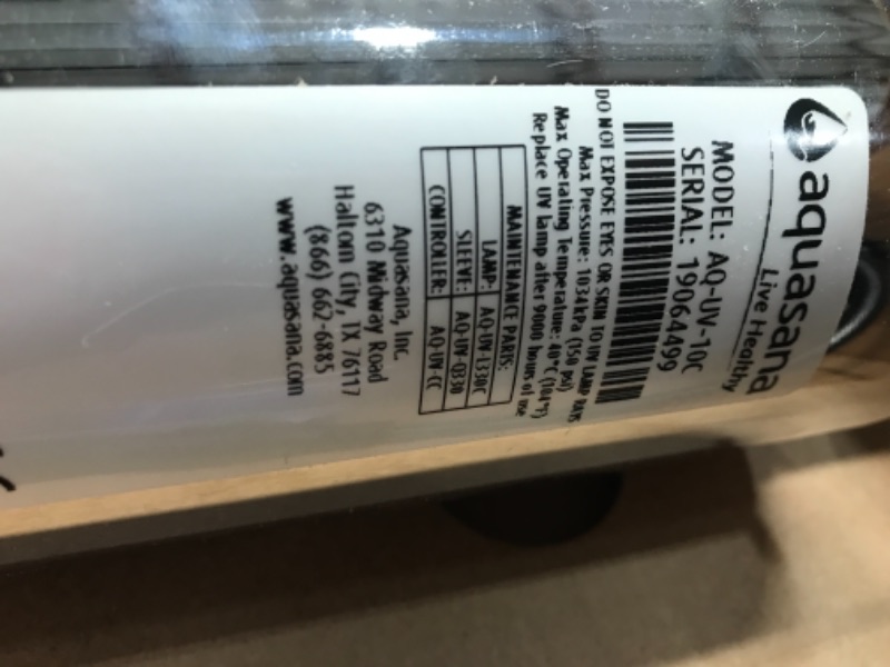 Photo 4 of (BOX 4 OF 4)
(THIS IS NOT A COMPLETE SET)
(EVERYTHING INCLUDED THAT IS IN STOCK PHOTO) 

Aquasana AQ-UV-10C Whole House UV Filter, Chrome