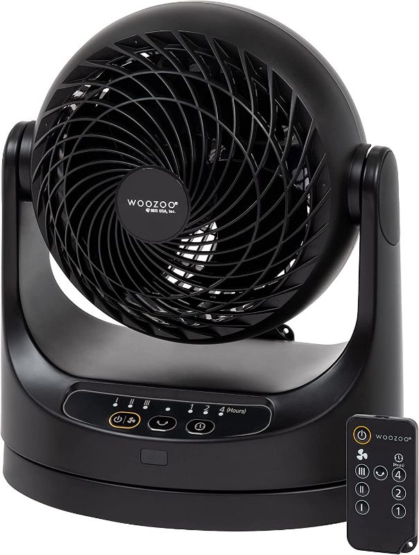 Photo 1 of IRIS USA Whisper Quiet WOOZOO Small Oscillating Personal Air Circulating Fan with Remote Control, 12 inch, Black (PCF-HE15R)