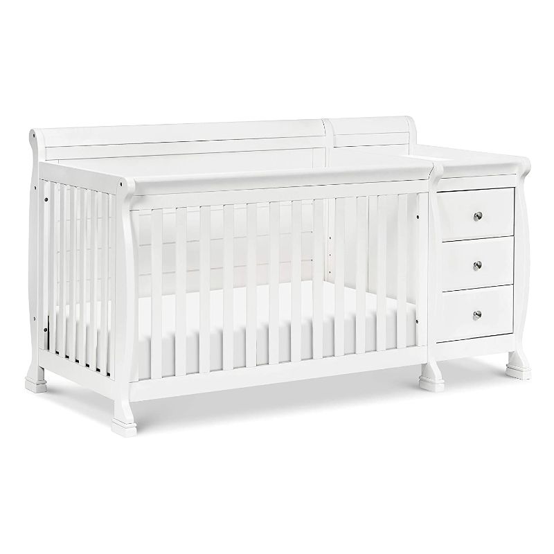 Photo 1 of DaVinci Kalani 4-in-1 Convertible Crib and Changer Combo in White
