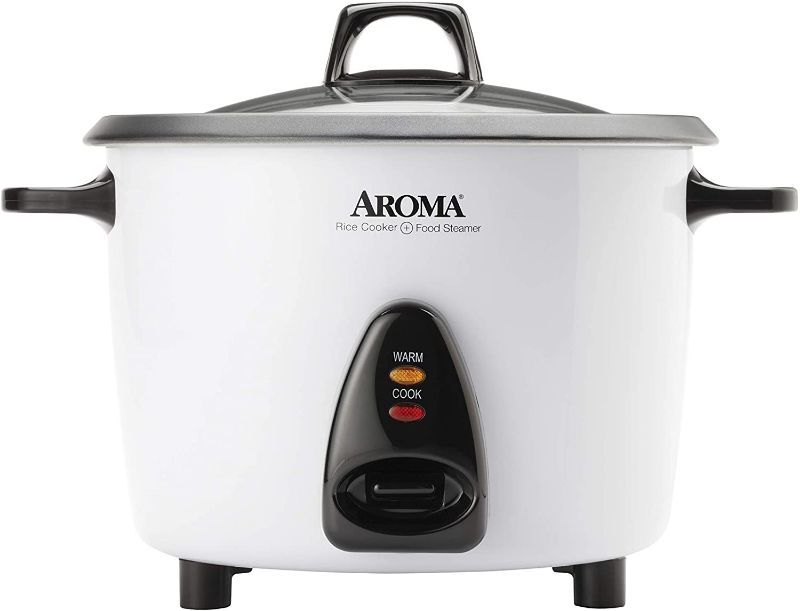 Photo 1 of Aroma 20-Cup Pot-Style Rice Cooker & Food Steamer, White