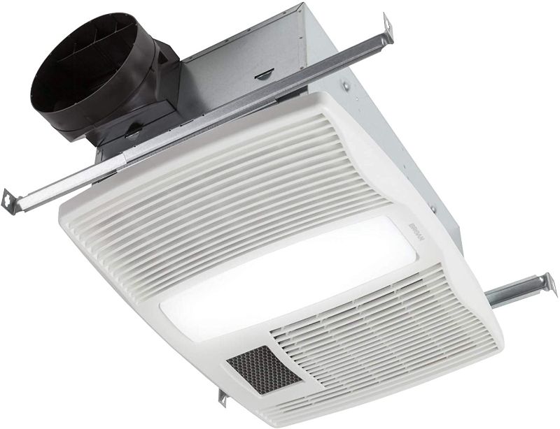 Photo 1 of Broan-NuTone QTX110HL Very Quiet Ceiling Heater, Fan, and Light Combo for Bathroom and Home, 0.9 Sones, 1500-Watt Heater, 60-Watt Incandescent Light, 110...
