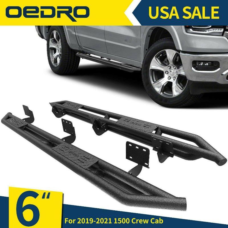 Photo 1 of ***PARTS ONLY*** OEDRO 6" Side Steps for 2019-2022 Dodge Ram 1500 Crew Cab Running Boards Texture, oedro off-road 4x4 diy YR0501R018
**USED**